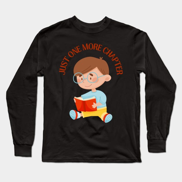 Little brother big brother reading book Just one more chapter I Love Books Bookworm Long Sleeve T-Shirt by BoogieCreates